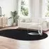 Biloxi Oval High Pile Shaggy Rug - Black, Polyester