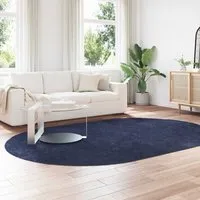 Biloxi Oval High Pile Shaggy Rug - Navy, Polyester alternate view
