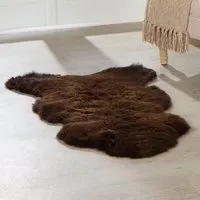 Biloxi Sheepskin Rug - Brown, Fabric alternate view