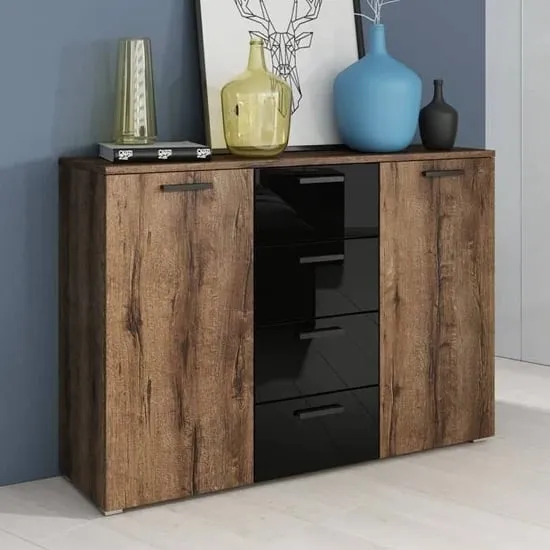 Biloxi Wooden Sideboard 2 Doors 4 Drawers - Monastery Oak image