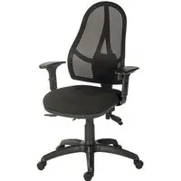 Bingley Office Chair with Gas Lift - Black, Fabric