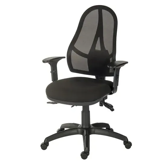 Bingley Office Chair with Gas Lift - Black, Fabric image