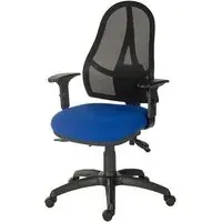 Bingley Office Chair with Gas Lift - Blue, Fabric