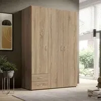 Binnenstad 3-Door Wardrobe with Drawers - Oak Sonoma