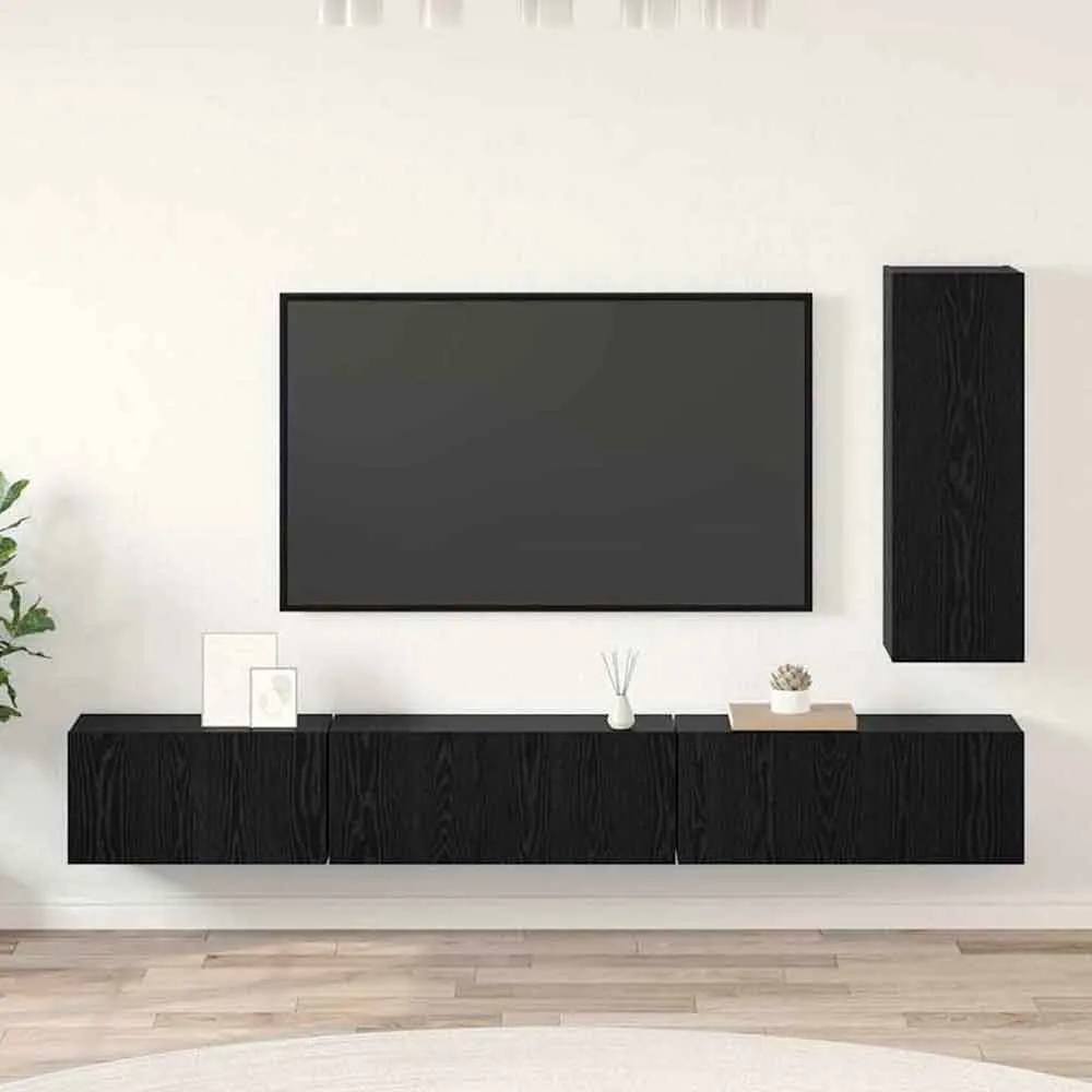 Binnenstad 4 Piece Entertainment Unit - Black Oak