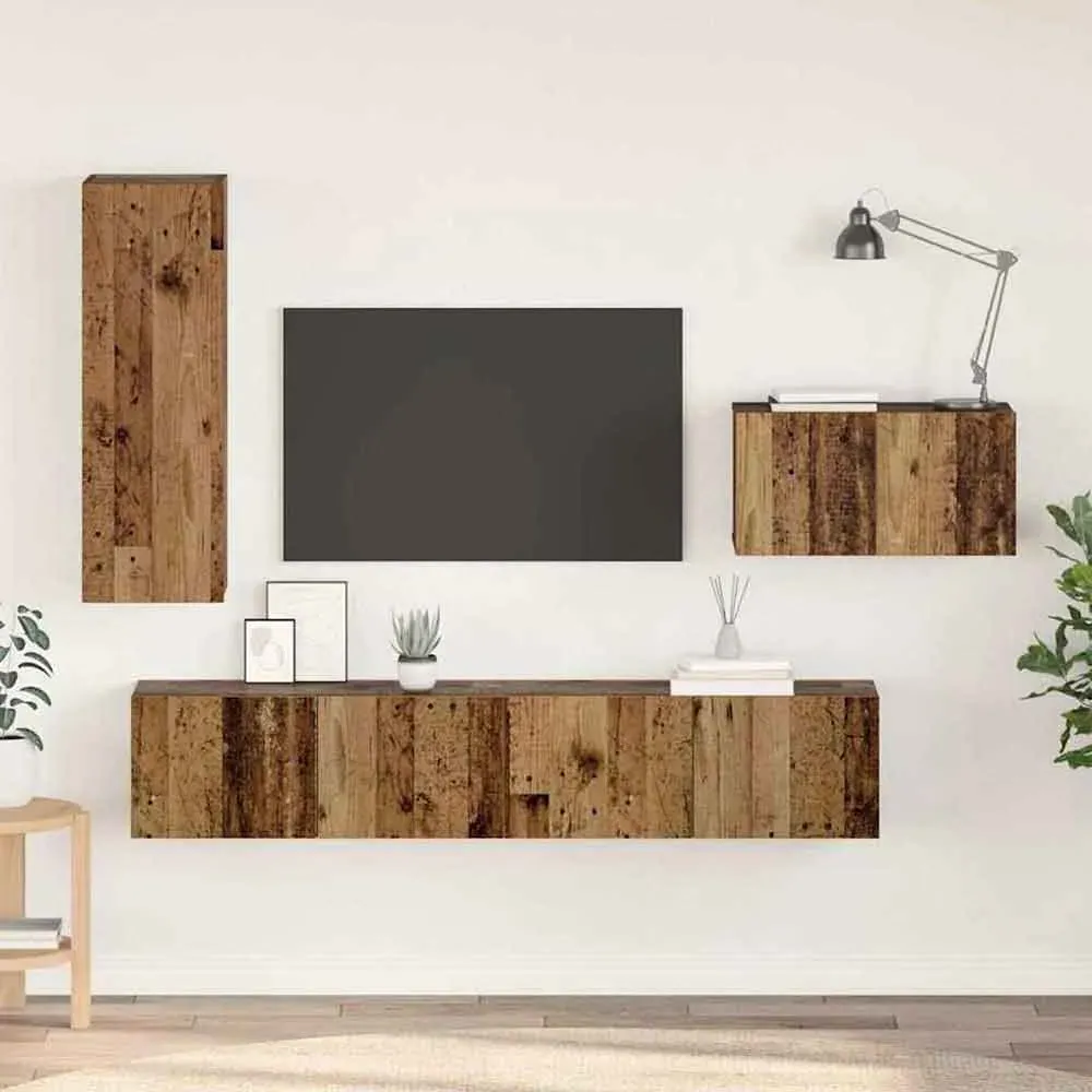 Binnenstad 4-Piece Entertainment Unit - Old Wood product