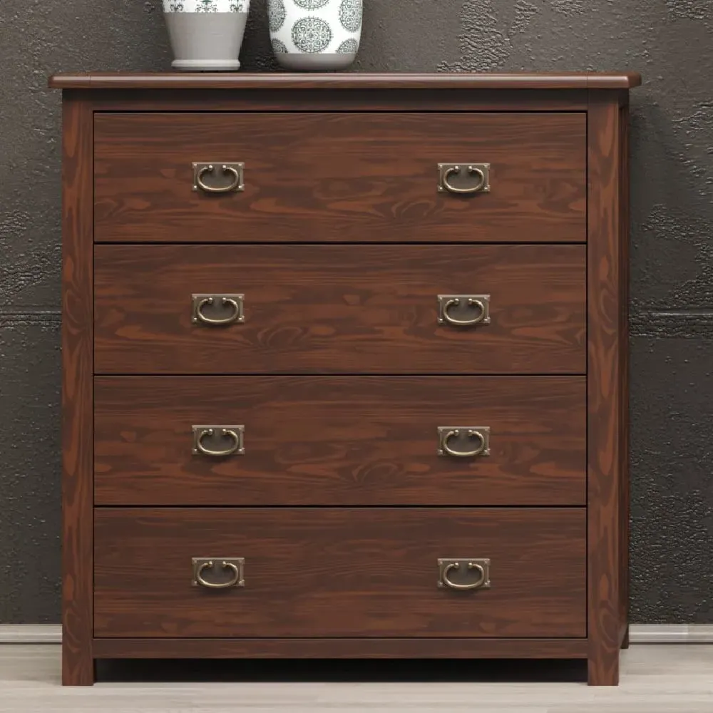Birtley Chest of 4 Drawers - Dark Brown