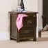 Birtley Wide Bedside Cabinet with 2 Drawers - Rustic Oak