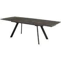 Bishop Ceramic Extending Dining Table with Metal Legs - Black