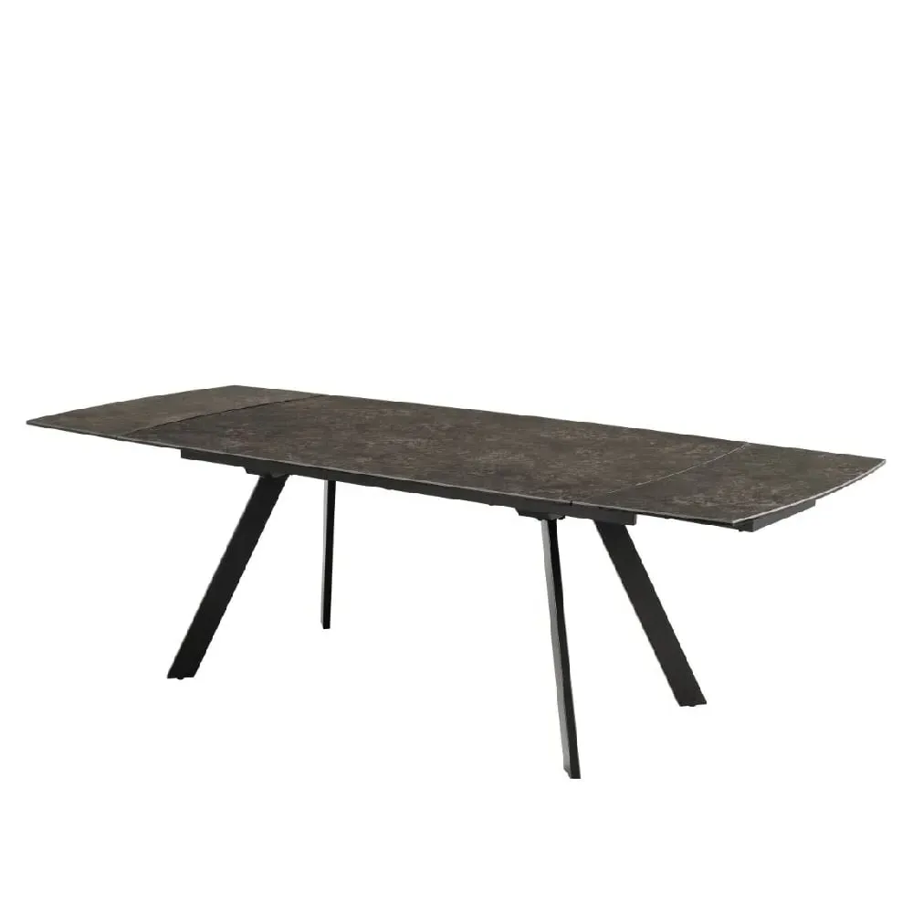 Bishop Ceramic Extending Dining Table with Metal Legs - Black
