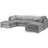 Bismarck U-Shaped Corner Sofa with Footstools - Platinum, Velvet