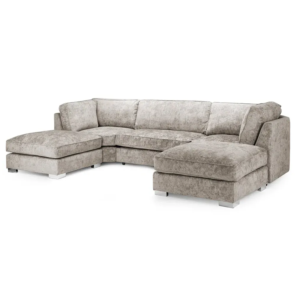 Bismarck U-Shaped Corner Sofa with Footstools - Truffle, Velvet