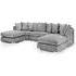 Bismarck U-Shaped Corner Sofa with Scatterback - Platinum, Velvet