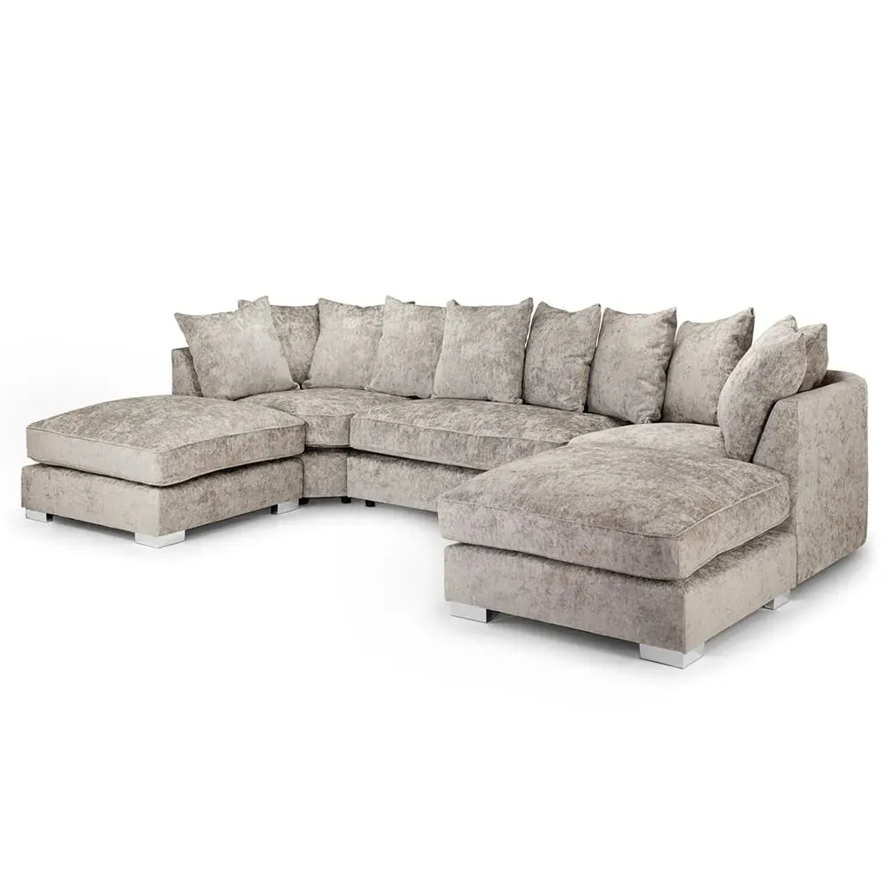 Bismarck U-Shaped Corner Sofa with Scatterback - Truffle, Velvet