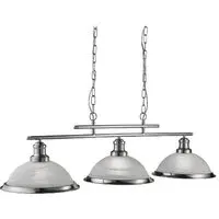 Bistro 3 Light Ceiling Bar - Silver, Glass