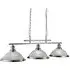 Bistro 3 Light Ceiling Bar - Silver, Glass