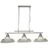 Bistro 3 Light Glass Shade Bar Pendant Light - Satin Silver