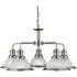 Bistro 5 Light Ceiling Light - Satin Silver, Glass