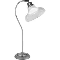 Bistro Glass Holophane Table Lamp - Silver
