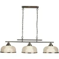 Bistro II 3 Light Ceiling Bar - Antique Brass