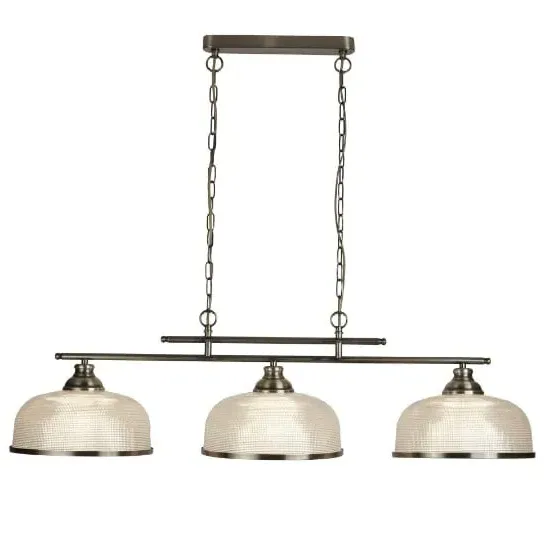 Bistro II 3 Light Ceiling Bar - Antique Brass