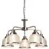 Bistro II 5 Light Ceiling - Satin Silver, Halophane Glass