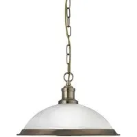 Bistro Pendant Lamp - Antique Brass, Acid Glass
