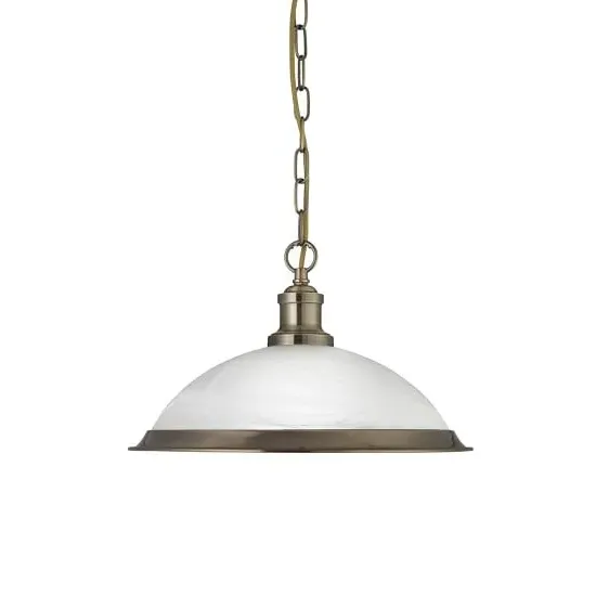 Bistro Pendant Lamp - Antique Brass, Acid Glass image