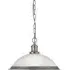 Bistro Pendant Light - Satin Silver, Acid Glass