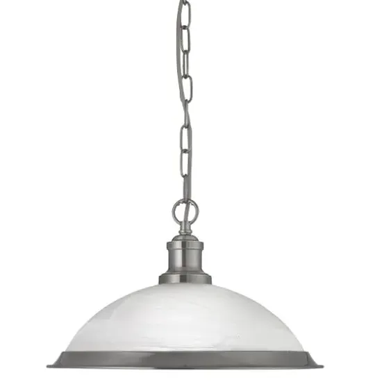 Bistro Pendant Light - Satin Silver, Acid Glass image