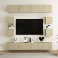 Biton Wall Hung Entertainment Unit - Sonoma Oak, Engineered Wood alternate view