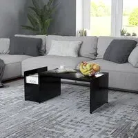 Blaga Coffee Table with Storage - Black, Chipboard