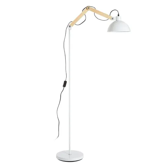 Blairon Floor Lamp with Adjustable Arm - White, Metal