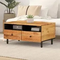 Blanes Coffee Table with 2 Drawers - Natural, Acacia Wood
