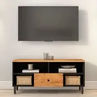 Blanes TV Stand with 1 Drawer 4 Shelves - Natural, Acacia Wood