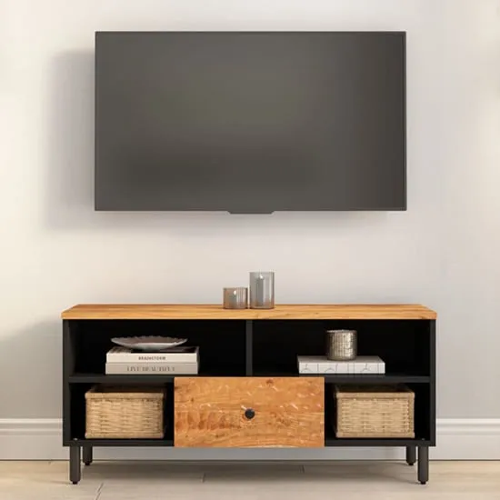 Blanes TV Stand with 1 Drawer 4 Shelves - Natural, Acacia Wood image