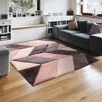 Blazon 3D Carved Rug - Blush, Polyester