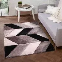 Blazon 3D Carved Rug - Grey, Polyester