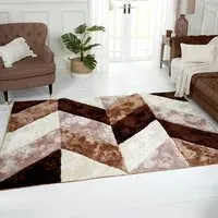 Blazon 3D Carved Rug - Natural, Polyester