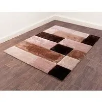 Blocks 3D Carved Rug - Natural, Polyester