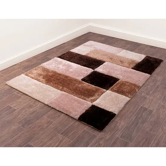 Blocks 3D Carved Rug - Natural, Polyester