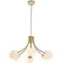 Bloom 6 Lights Opal Glass Ceiling Pendant - Satin Brass