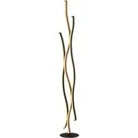 Bloom LED Wood Effect Floor Lamp - Black