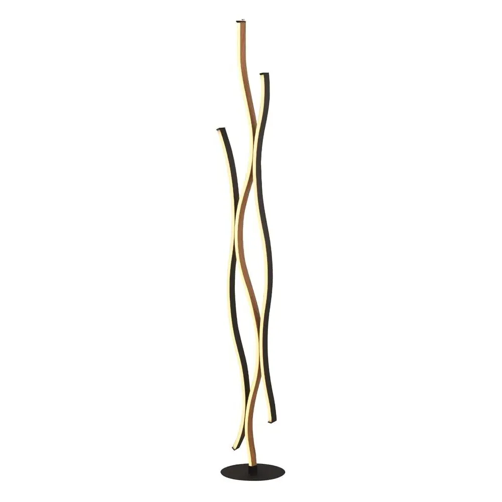 Bloom LED Wood Effect Floor Lamp - Black