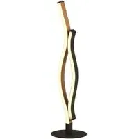 Bloom LED Wood Effect Table Lamp - Black