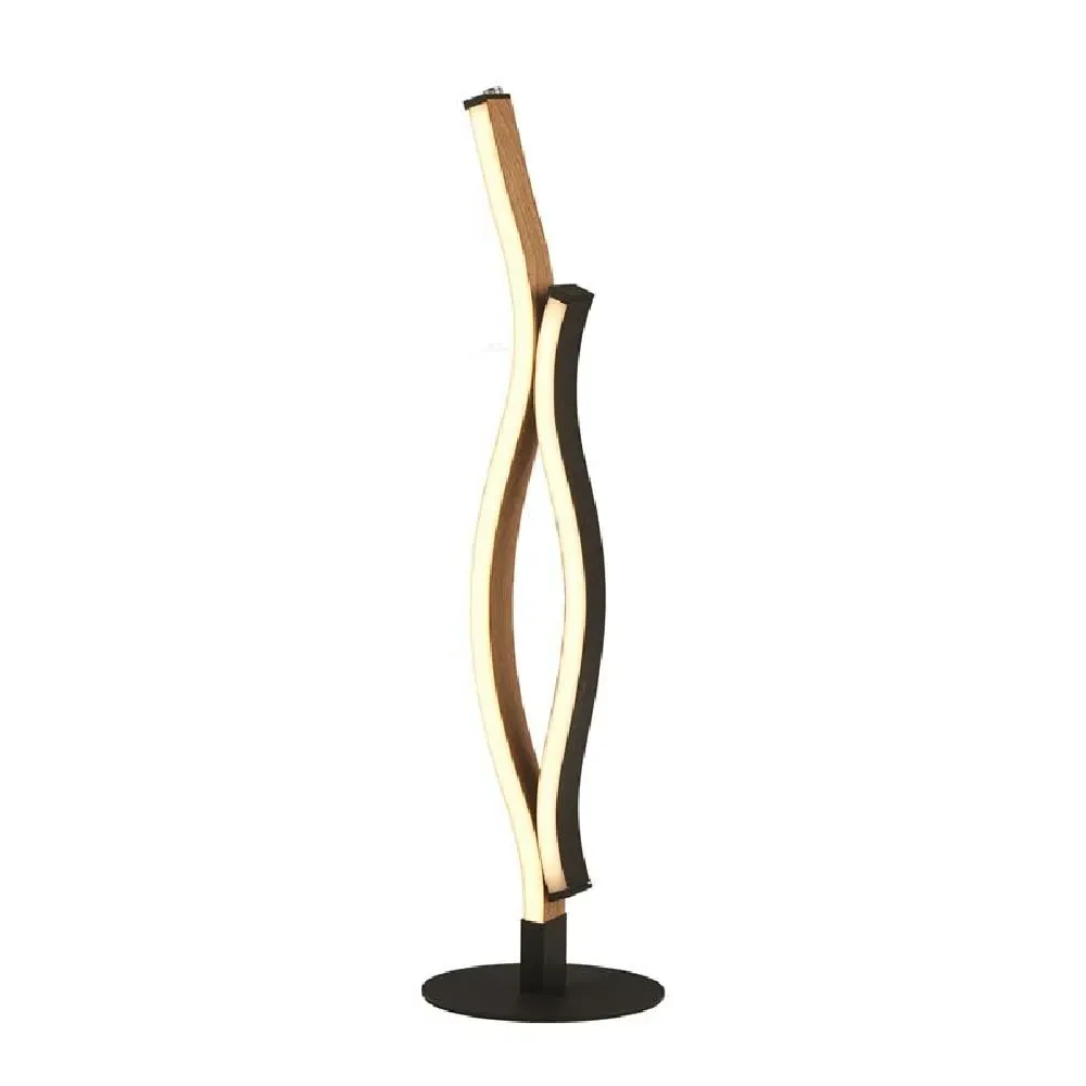 Bloom LED Wood Effect Table Lamp - Black image