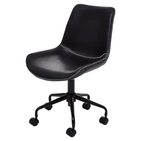 Bloomsburg Office Chair with Height Adjustment - Black, Leather image