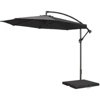 Blount Round Cantilever Parasol with Base - Charcoal, Polyester