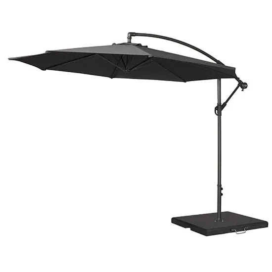 Blount Round Cantilever Parasol with Base - Charcoal, Polyester image