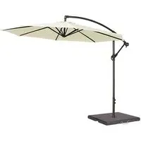 Blount Round Cantilever Parasol with Base - Ecru, Polyester